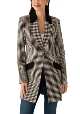 Gingham One Button Topper by Karl Lagerfeld