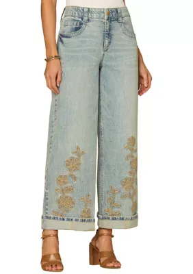 High Rise Floral Embellished Jeans by Democracy