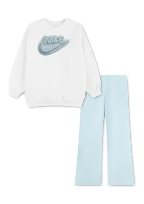 Logo Crew Sweatshirt and Flare Pant Set by Nike