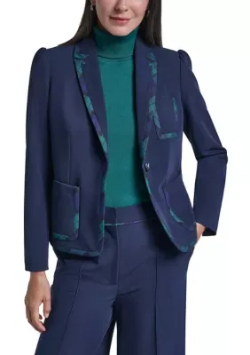 1 Button Framed Puff Sleeve Blazer by Tommy Hilfiger