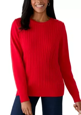 Cable Knit Crew Neck Sweater by Kim Rogers
