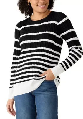 Cable Knit Crew Neck Sweater by Kim Rogers