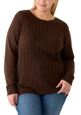 Cable Knit Crew Neck Sweater by Kim Rogers