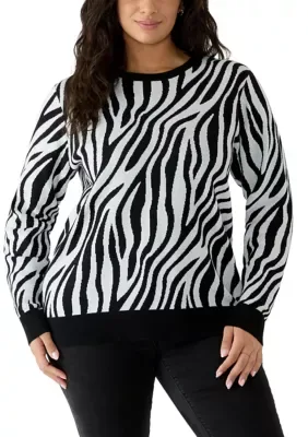 Crew Neck Jacquard Sweater by Kim Rogers
