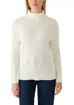 Cable Knit Turtleneck Top