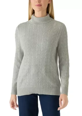 Cable Knit Turtleneck Sweater by Kim Rogers
