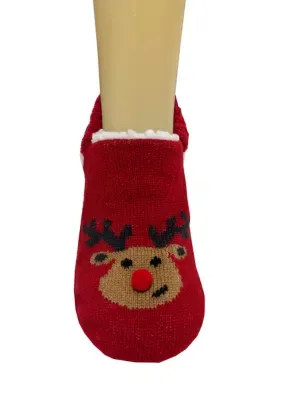 Reindeer Sherpa Lined Slippers by Wonderly