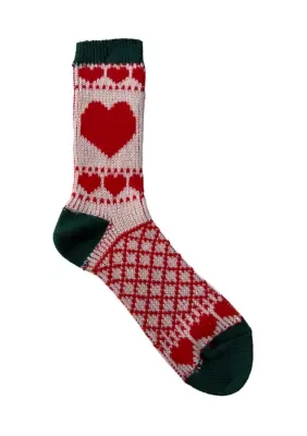 Heart Fair Isle Crew Socks by Wonderly