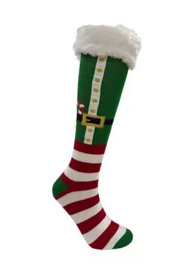 Fur Lined Elf Knee High Socks by Wonderly