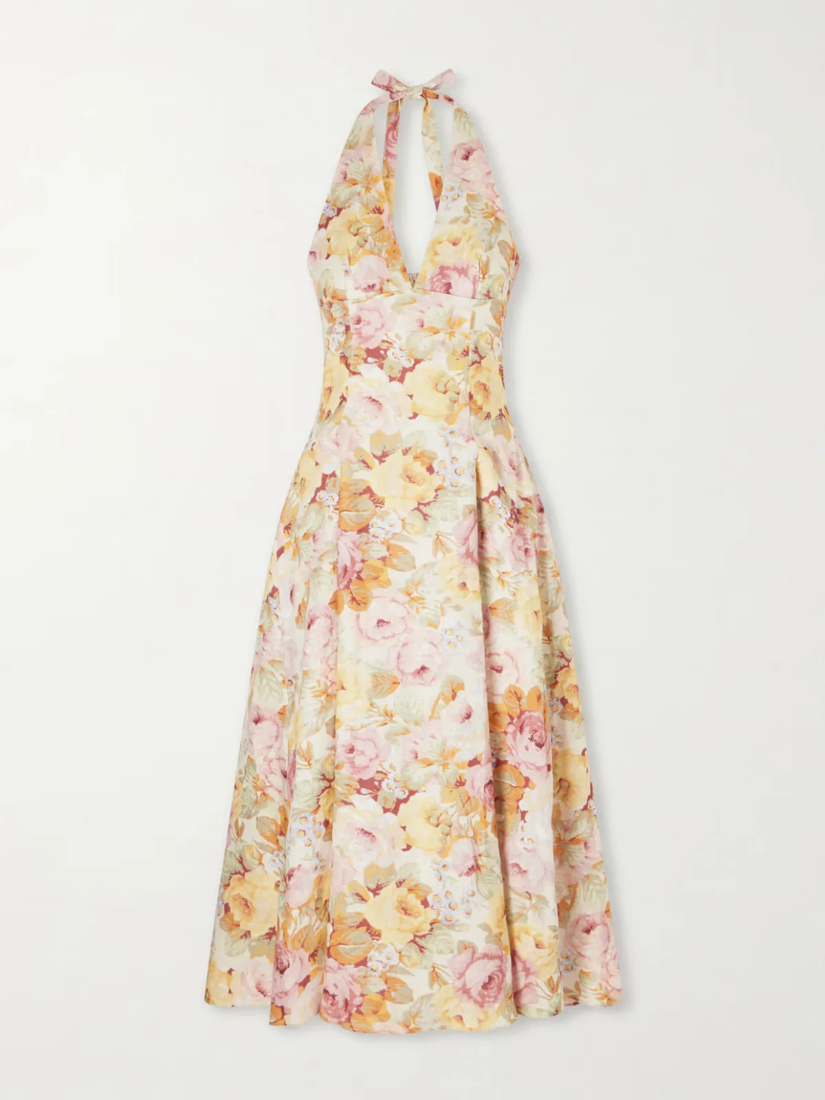- Murano Floral-printed Linen Midi Dress -