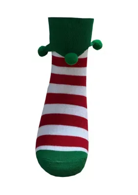 Elf Jingle Bell Quarter Crew Socks by Wonderly