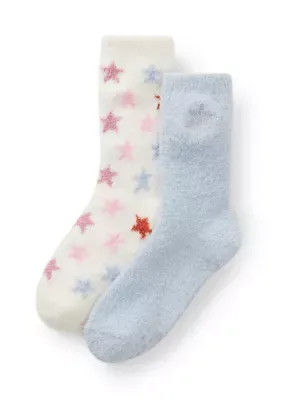 Snowflake and Stars Cozy Crew Socks by PJ Salvage