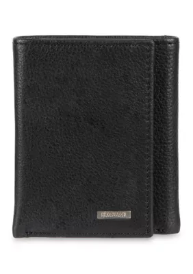 Genuine Leather Extra Capacity Trifold Wallet by Haggar