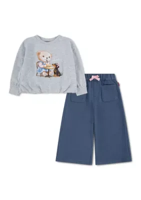 Long Sleeve Bear Shirt and Denim Pants Set by Levi's