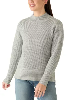 Mock Neck Textured Stitch Sweater by Wonderly