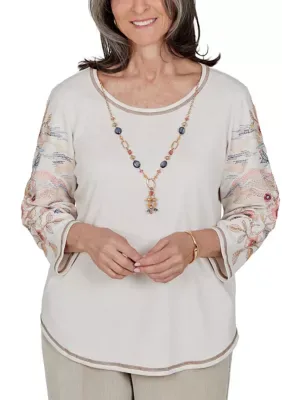 Sunset Ridge Embroidered Sleeves by Alfred Dunner
