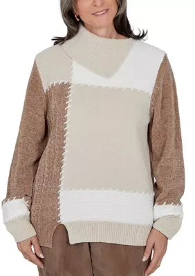 Sunset Ridge Colorblock Chenille Sweater by Alfred Dunner