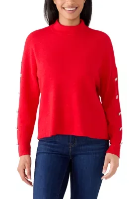 Button Sleeve Sweater by Crown & Ivy