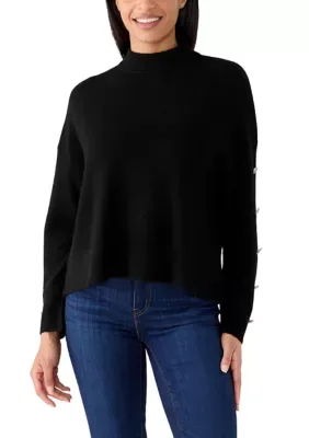 Button Sleeve Sweater by Crown & Ivy