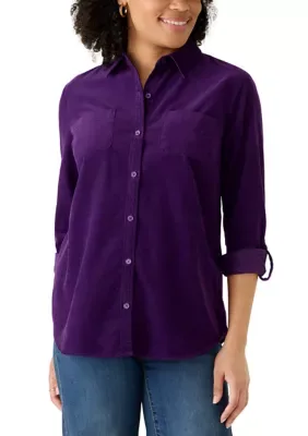Button Front Corduroy Shirt by Kim Rogers