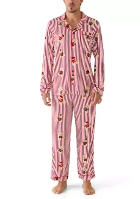 Long Sleeve Long Pant Notch Collar PJ Set by Joyland