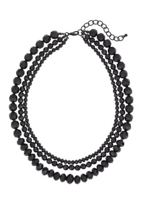 Beaded Layered Necklace, 17 In by Evie & Emma