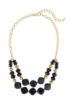 Jet Beaded Frontal Necklace, 18 In by Wonderly