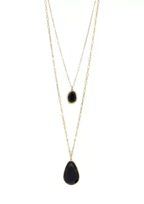 Layered Teardrop Pendant Necklace, 18 In by Wonderly