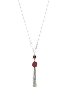 Nugget Bead Tassel Necklace, 31 In by Ruby Rd