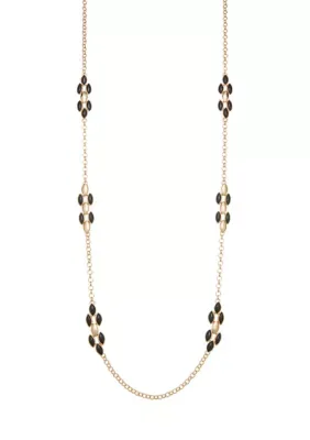 Jet Stone Strandage Necklace, 42 In by Napier