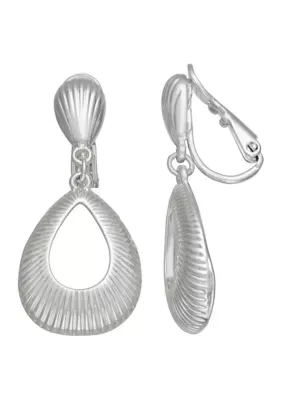 Texture Oval Drop EZ Comfort Clip Earrings by Napier