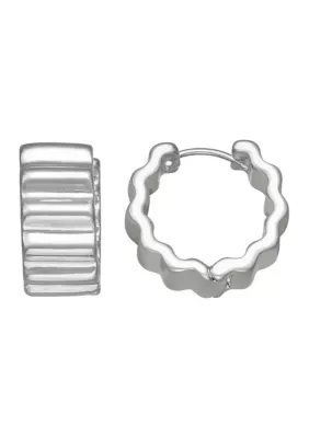 Wave Texture Huggie Earrings by Napier