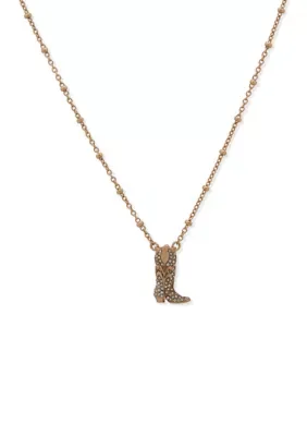Lainey Wilson Crystal Pav Boot Pendant Necklace, 16 In by Lainey Wilson
