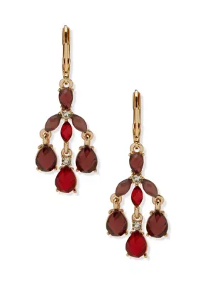 Stone Cluster Chandelier Earrings by Anne Klein