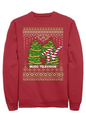 MTV Tree Graphic Crew Fleece Sweatshirt by Mtv