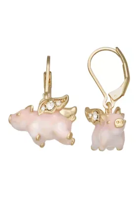 Angel Pig Drop Earrings by Napier