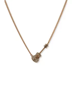Pavé Guitar Pendant Necklace, 16 In by Lainey Wilson