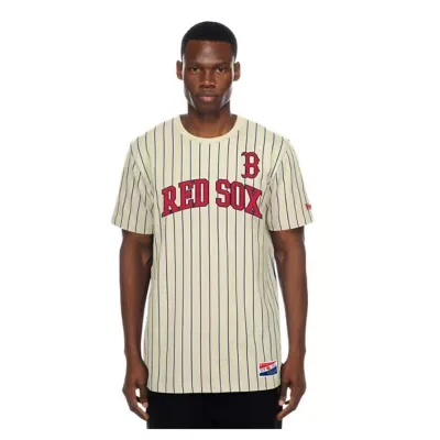 MLB Boston Red Sox Boston Sox Throwback Meshback Pinstripe T-Shirt by New Era