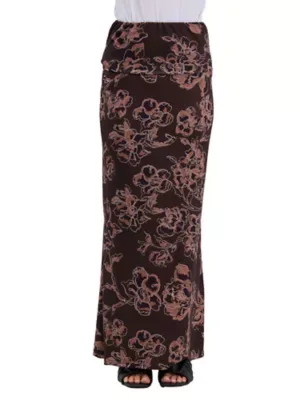 Essential Floral Elastic Waistband Maxi Skirt by 24seven Comfort Apparel