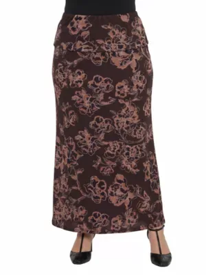 Essential Floral Elastic Waistband Maxi Skirt