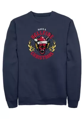 Stranger Things Hellfire Christmas Graphic Crew Fleece Sweatshirt by Stranger Things