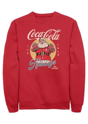 Coca-Cola Holidays Are Coming Graphic Crew Fleece Sweatshirt by Coca Cola