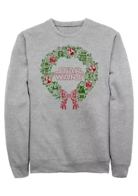 Icon Wreath Fill Graphic Crew Fleece Sweatshirt