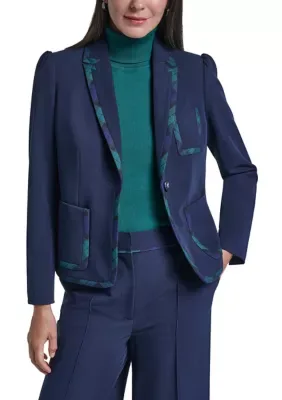 1 Button Framed Puff Sleeve Blazer by Tommy Hilfiger