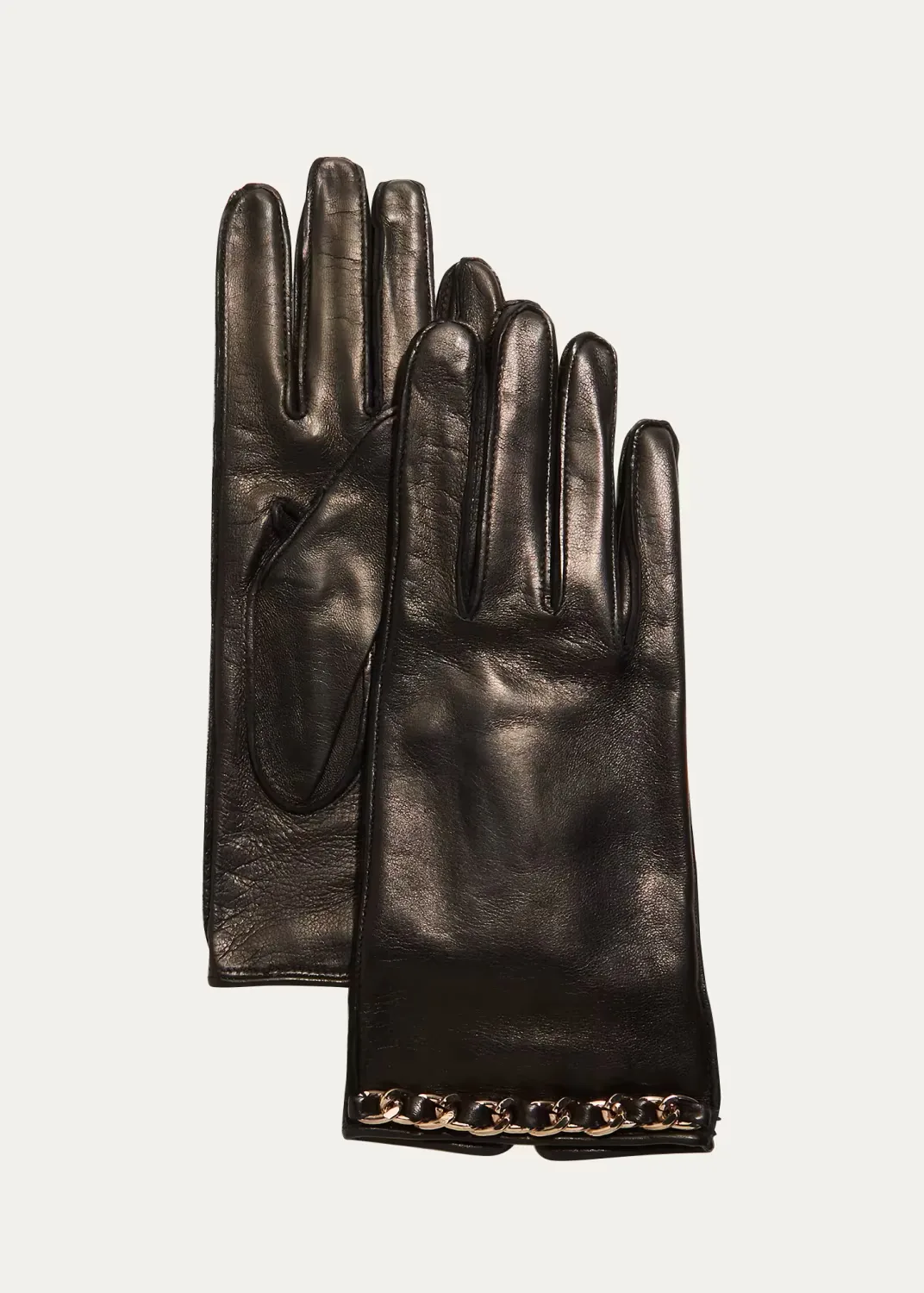 Chain Napa Leather Short Gloves by Portolano