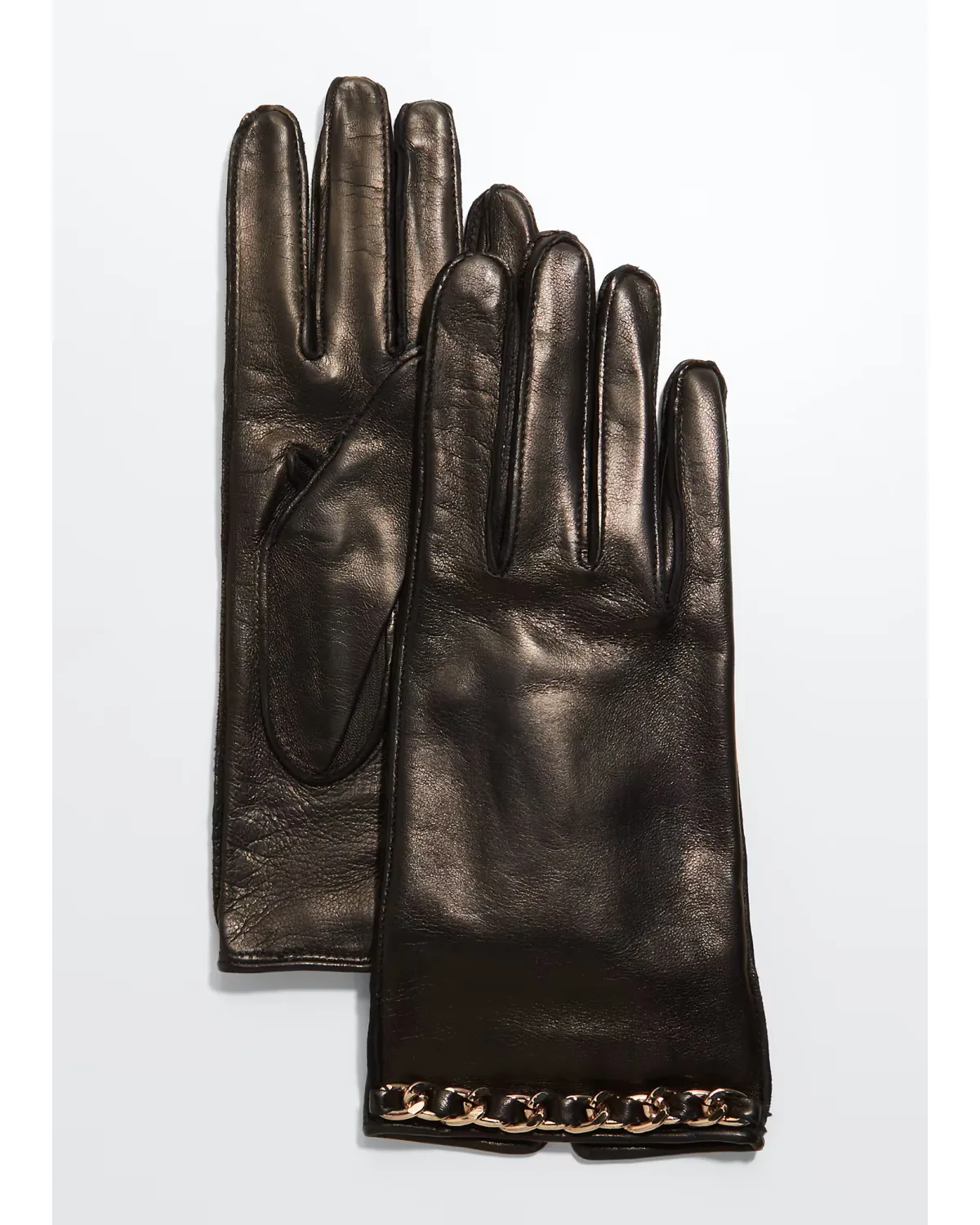 Chain Napa Leather Short Gloves by Portolano
