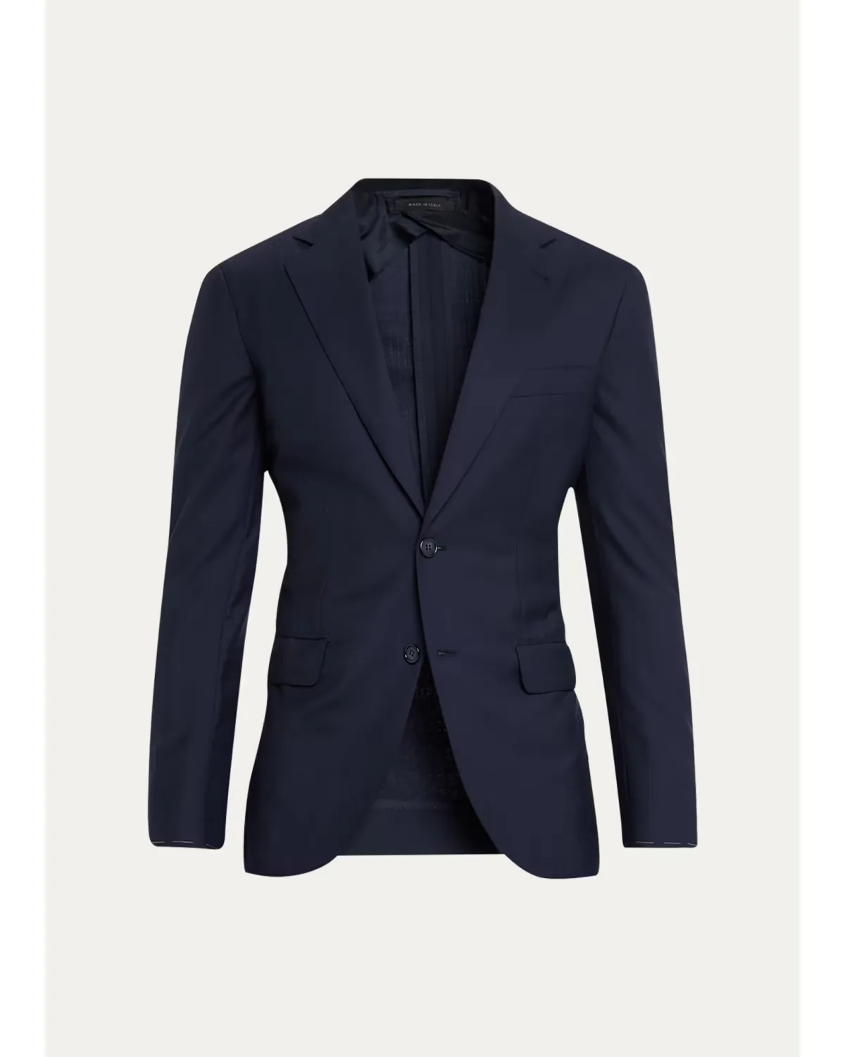 Solid Wool-Silk Blazer by Brioni