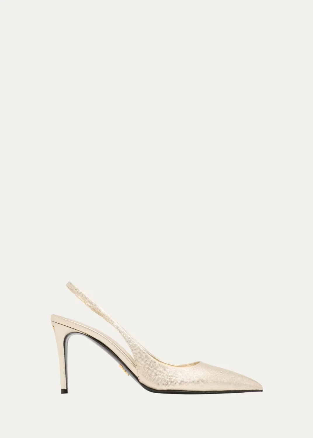 85mm Vernice Saffiano Leather Slingback Pumps by Prada