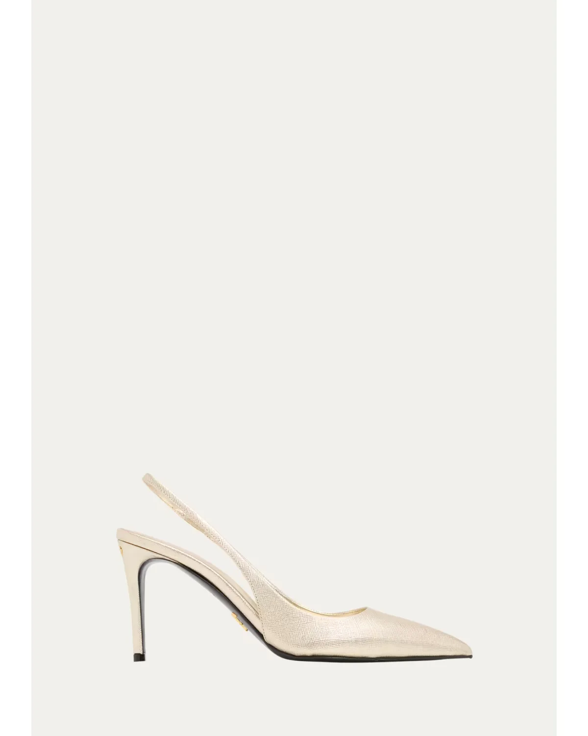 85mm Vernice Saffiano Leather Slingback Pumps by Prada