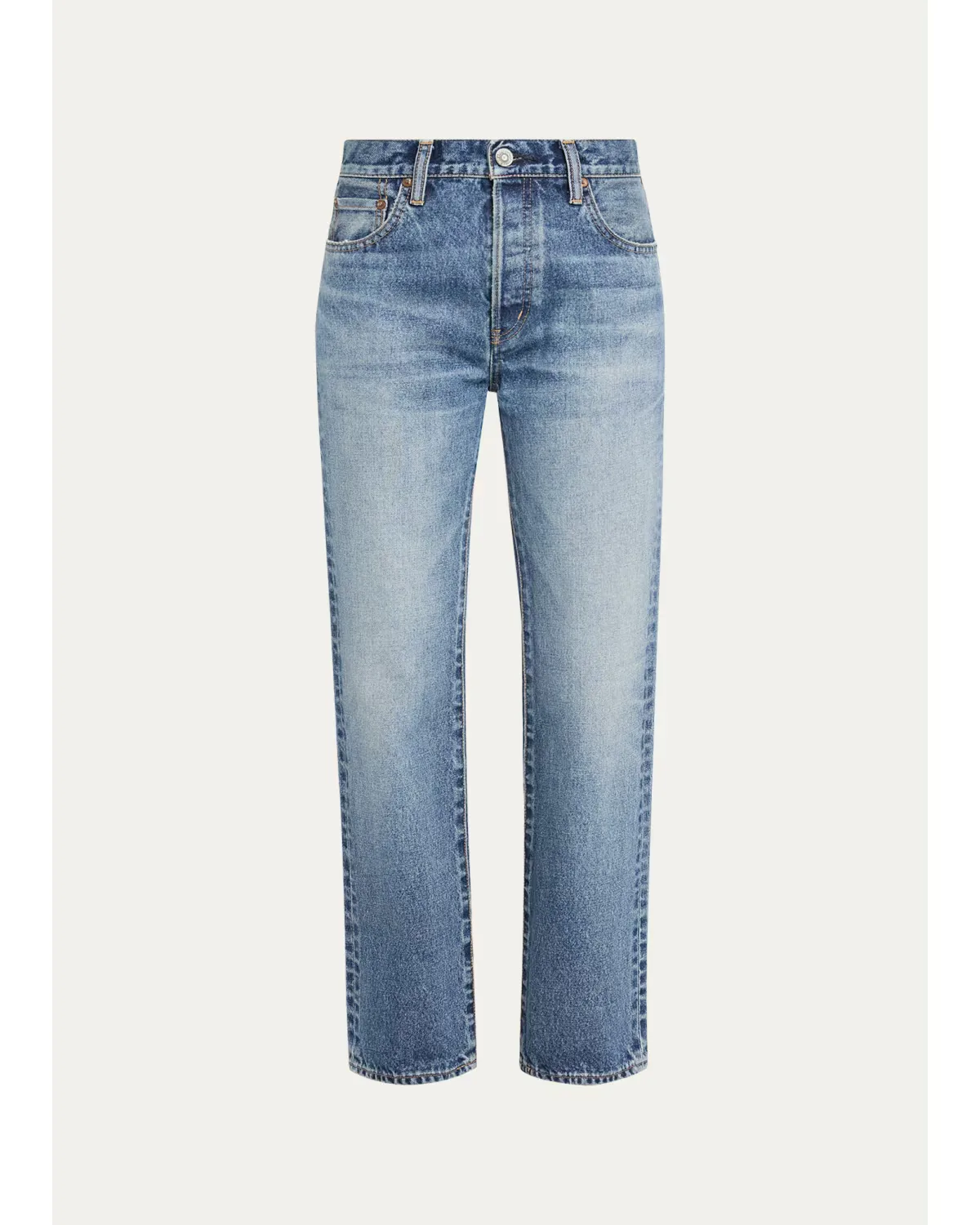 Wythe Mid-Rise Straight-Leg Jeans by Moussy